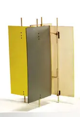 Robert Gage, Table lamp, c. 1952, Masonite panels and painted metal frame