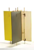 Robert Gage, Table lamp, c. 1952, Masonite panels and painted metal frame
