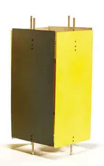 Robert Gage, Table lamp, c. 1952, Masonite panels and painted metal frame