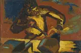 Claude C.F. Clark, Welder, c. 1940s, Oil on board