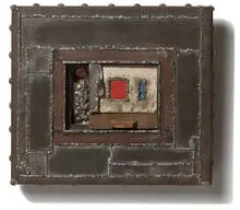 John Outterbridge, Time for New Direction (Containment Series), 1969, Metal assemblage