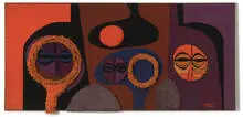 Bill Hinz, Untitled, c. 1955, Hand hooked tapestry