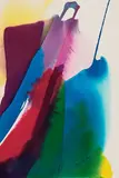 Phenomena Purple on the Left by Paul Jenkins, 1965, Watercolor on paper, sold Oct 2010