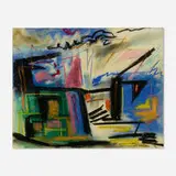 Joseph Meierhans, Fortalice, 1946, charcoal and pastel on paper