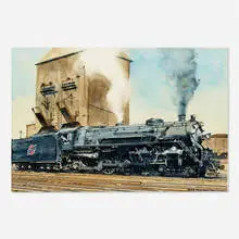 Mike Pearsall, Chicago and Northwestern #602, 1987, watercolor on paper