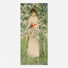 Hamilton Hamilton, Woman with Flowering Tree, watercolor on paper