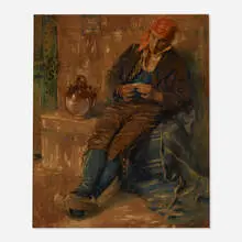Francis Luis Mora, Bullfighter at Rest, watercolor on paper