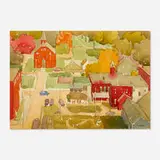 Glen Mitchell, Small Town Fauve, c. 1930, watercolor and graphite on paper