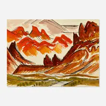 Glen Mitchell, Orange Colors and Sharp Forms, watercolor on paper