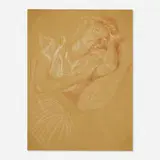 Philip Leslie Hale, Woman in Repose, red and white chalk on paper