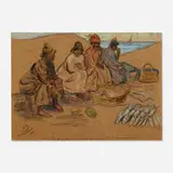 Pop Hart, Trinada, 1918, charcoal and gouache on brown paper