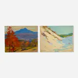 Sears Gallagher, two works, oil on canvas laid to board