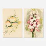 Florence Dreyfous, two works, watercolor on paper