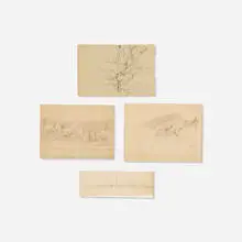 Alexander Helwig Wyant, four works, 1870, graphite on paper