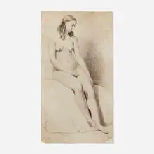 William Etty, Nude on a Rock, 1839, graphite on paper