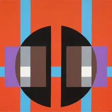 Structure with Two Black Segments by Herbert Bayer, 1971, acrylic on canvas, sold Jun 2009