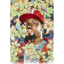 Kehinde Wiley, Algorna Study I, 2008, oil on paper