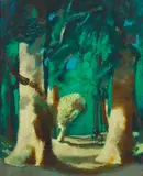 Jean de Botton, La foret et le Roi des Aulnes, oil on canvas