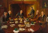 Rba Walter Dendy Sadler, A gentlemen's gathering, oil on canvas