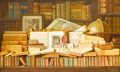 Benjamin Walter Spiers, The heart of the bookworm, watercolor on paper