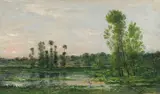 Charles-François Daubigny, On the Oise, oil on panel