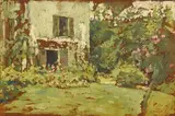 Ker-Xavier Roussel, A flowering cottage garden, oil on panel