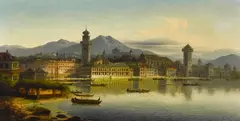 Friedrich Wilhelm Jankowsky, Riva del Garda, oil on canvas