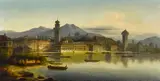 Friedrich Wilhelm Jankowsky, Riva del Garda, oil on canvas