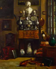 Antoine Vollon, A corner of the connoisseur's collection, circa 1865, oil on canvas