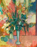 A still life of flowers in a vase by Zygmunt Menkes, oil on canvas, sold May 2022