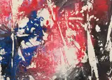 Rot/Blauer Kontrast by Fred Thieler, 1986, Mischtechnik auf Leinwand, sold Jun 2016
