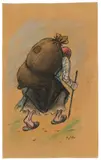 Reisigsammlerin by Heinrich Zille, Farbkreide und Kohle auf braunem Papier, sold Jun 2016