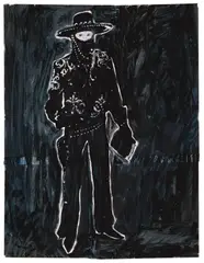 Folklore by Daniel Richter, 2003, Öl auf collagiertem Papier, sold Nov 2014