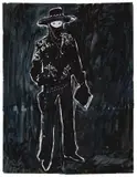 Daniel Richter, Folklore, 2003, Öl auf collagiertem Papier