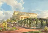 Luigi Premazzi, Die Zarenvilla auf der Krim, 1850, Aquarell und Gouache über Bleistift auf Papier