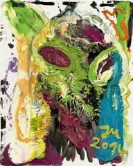 Jonathan Meese, DR. 'FISH AND CHIPS' IS TOO FIT IN COLD BELLY 'HOTTIE', 2014, Öl und Acryl auf Leinwand