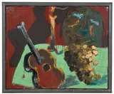 Markus Lüpertz, Stilleben, 1993, Öl auf Leinwand. Im Künstlerrahmen