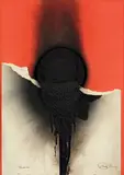 Finsterlin by Otto Piene, 1972, Feuergouache auf zwei collagierten Bögen Karton, sold Nov 2010