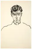 Egon Schiele, Bildnis Paris von Gütersloh, 1918, Lithographie auf Papier