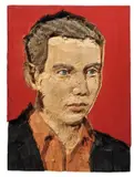 Reliefportrait by Stephan Balkenhol, 2007, Pappelholz, bemalt, sold May 2014