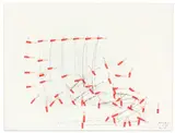 Jorinde Voigt, BEAT Var. XII“ (Mexico-Series), 2009, Rote und schwarze Tinte und Bleistift auf Papier