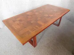 PARQUETRY TOP ROSEWOOD COFFEE TABLE 49 x 160 x 80cm by Poul Cadovius, sold Nov 2013