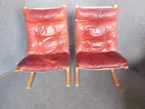 RED LEATHER ARMCHAIRS by Pair Of Ingmar Relling, sold Nov 2013