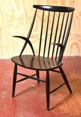 Illum Wikkelso, ARM CHAIR, black lacquered timber