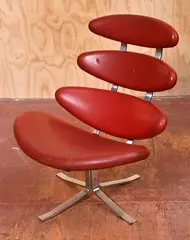 Paul Volther, CORONA CHAIR, leather, steel