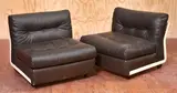 Mario Bellini, PAIR OF FIBREGLASS AND LEATHER ARMCHAIRS, PAIR OF FIBREGLASS AND LEATHER ARMCHAIRS