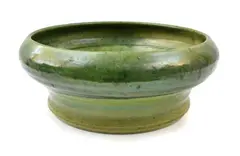 Merric Boyd, GREEN GLAZED POTTERY BOWL, SIGNED AND DATED 1927, 9.5 CM TALL, 1927