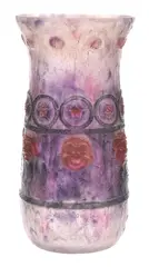 Joseph Gabriel Rousseau, TRAGI - COMIQUE PATE DE VERRE VASE, Glass