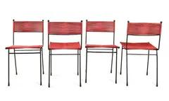 Clement Meadmore, A SET OF FOUR CORD CHAIRS, designed 1952, 1952, steel rod, cord