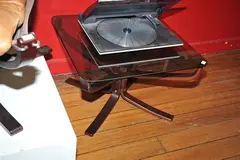 Sigurd Ressell, A FALCON SIDE TABLE, designed 1973, 1973, bent laminated beech, glass